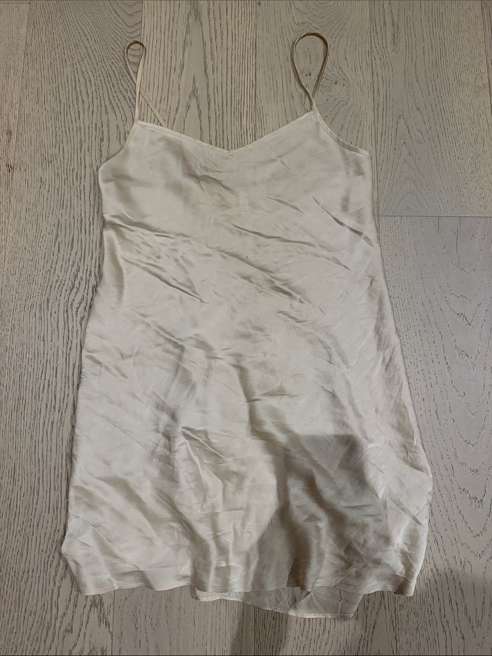 intimissimi Champagne Slip Chemise with Spaghetti Straps